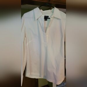 Ann Taylor long sleeve white stretchy top 16